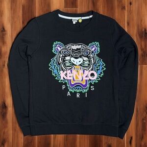 Kenzo Classic Tiger Crewneck Sweater Women Small Black - Streetwear‎ Designer